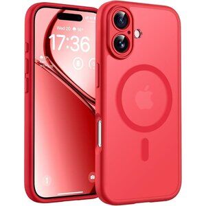 Red Iphone 17 Pro Max Full Camera Protection Translucent Matte Phone Case